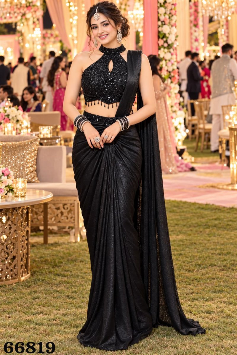 Ehsaas By Mrudangi Satin Crush Designer Readymade Saree